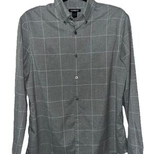 Express Men’s Long Sleeve Button Shirt Size Small Gray C-3